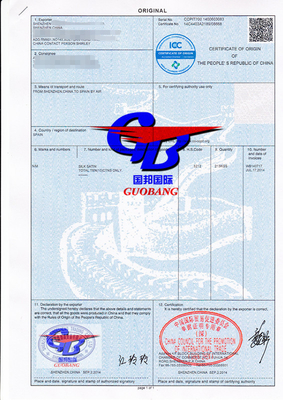 Form A Form E Form F TNT Certificate Of Origin Document